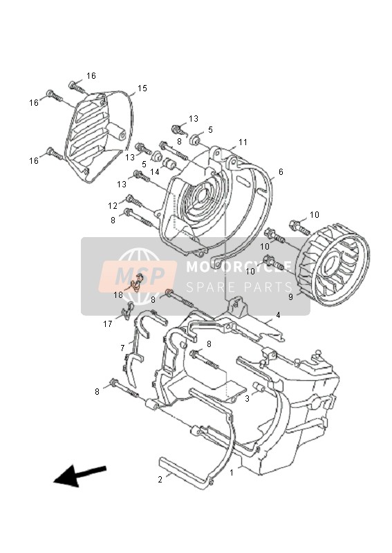 Yamaha YW125 BWS 2010 Air Shroud & Fan for a 2010 Yamaha YW125 BWS